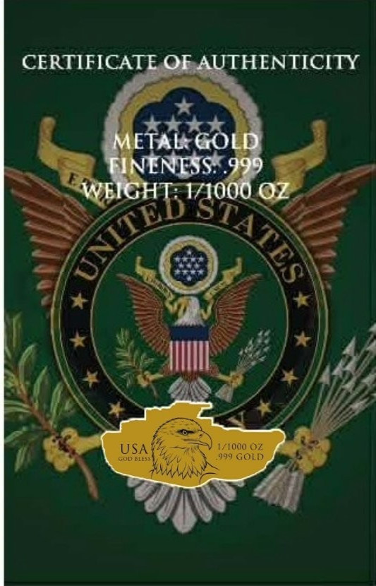 2026 U.S. Army Tank Shaped 1/1000 oz Gold Coin in Card (9,999 Mintage)