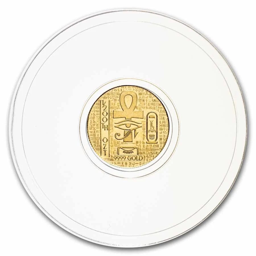 1/200th oz .9999 Gold Round: Egyptian King Tut .005 AGW – G200EKT