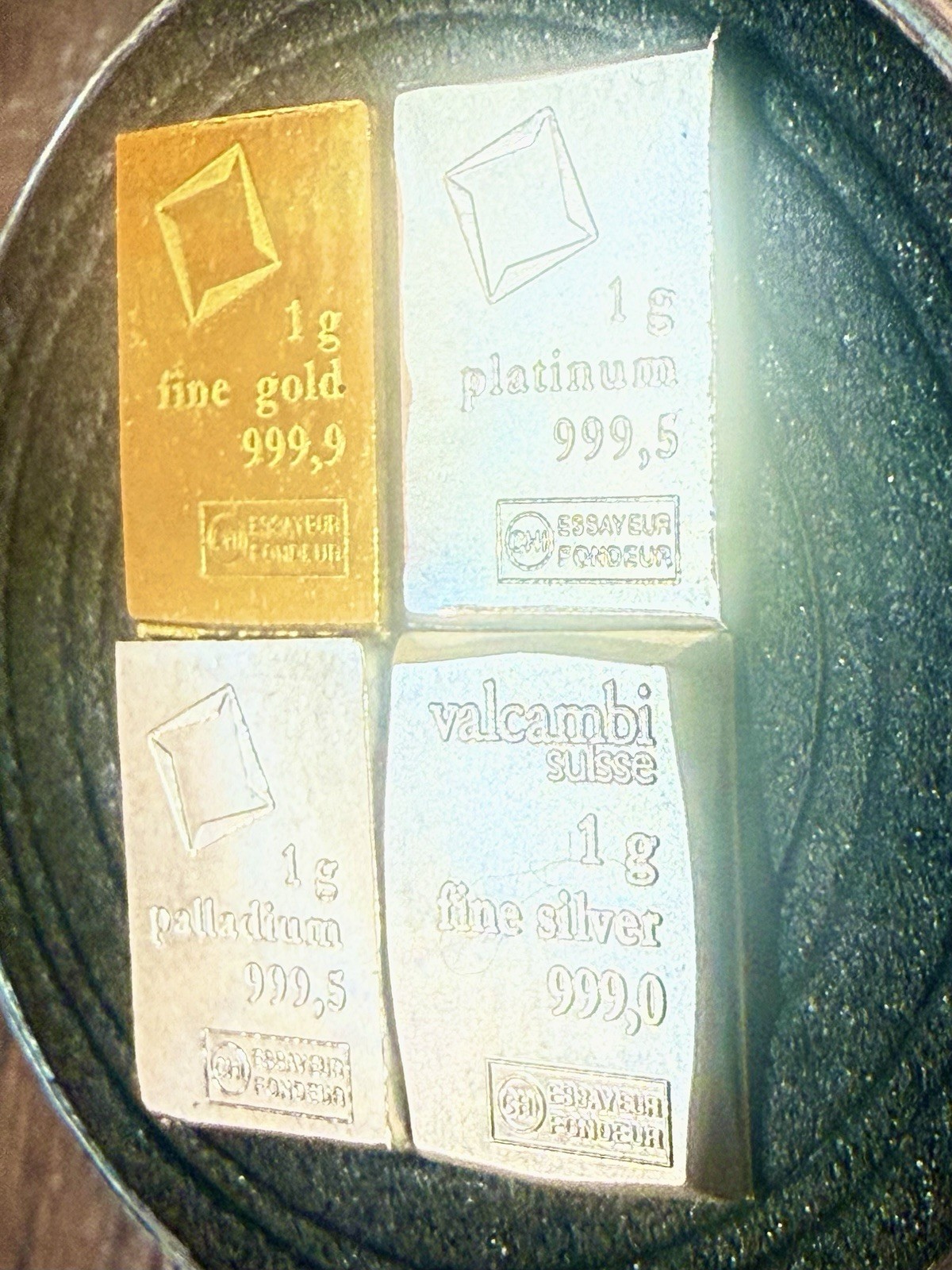 1 Gram Gold Platinum Palladium Silver Gram From CombiBar Lot 4g Total (4x1g)