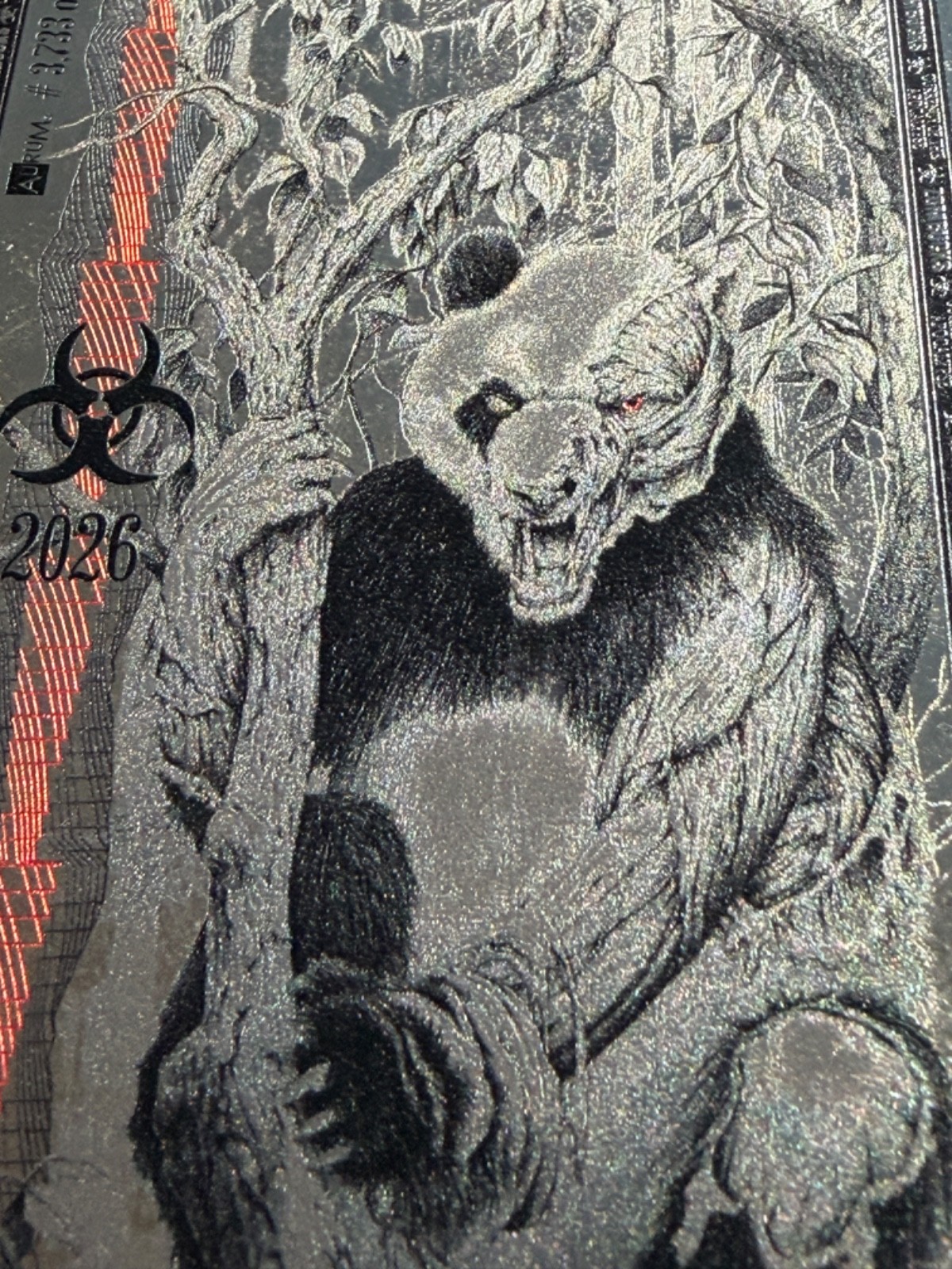 1 X ZomBucks PANDAMONIUM 2026, UNC Aurum SilverBack .999 PURE 1/1000 Troy oz.