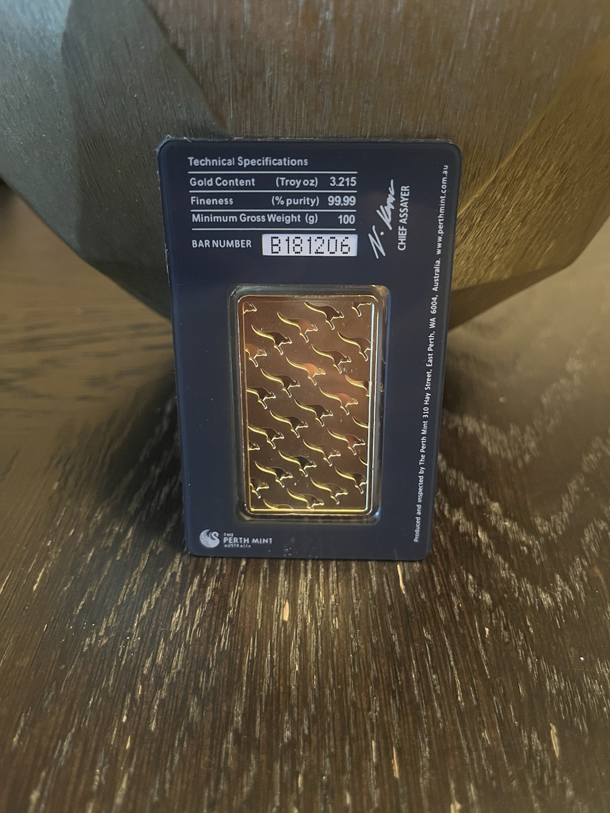 The Perth Mint 100g Gold Bar 99.99% Fine Bullion 100g Precious Metal Content