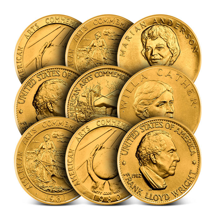 1/2 oz US Mint Commemorative Arts Gold Medal Random