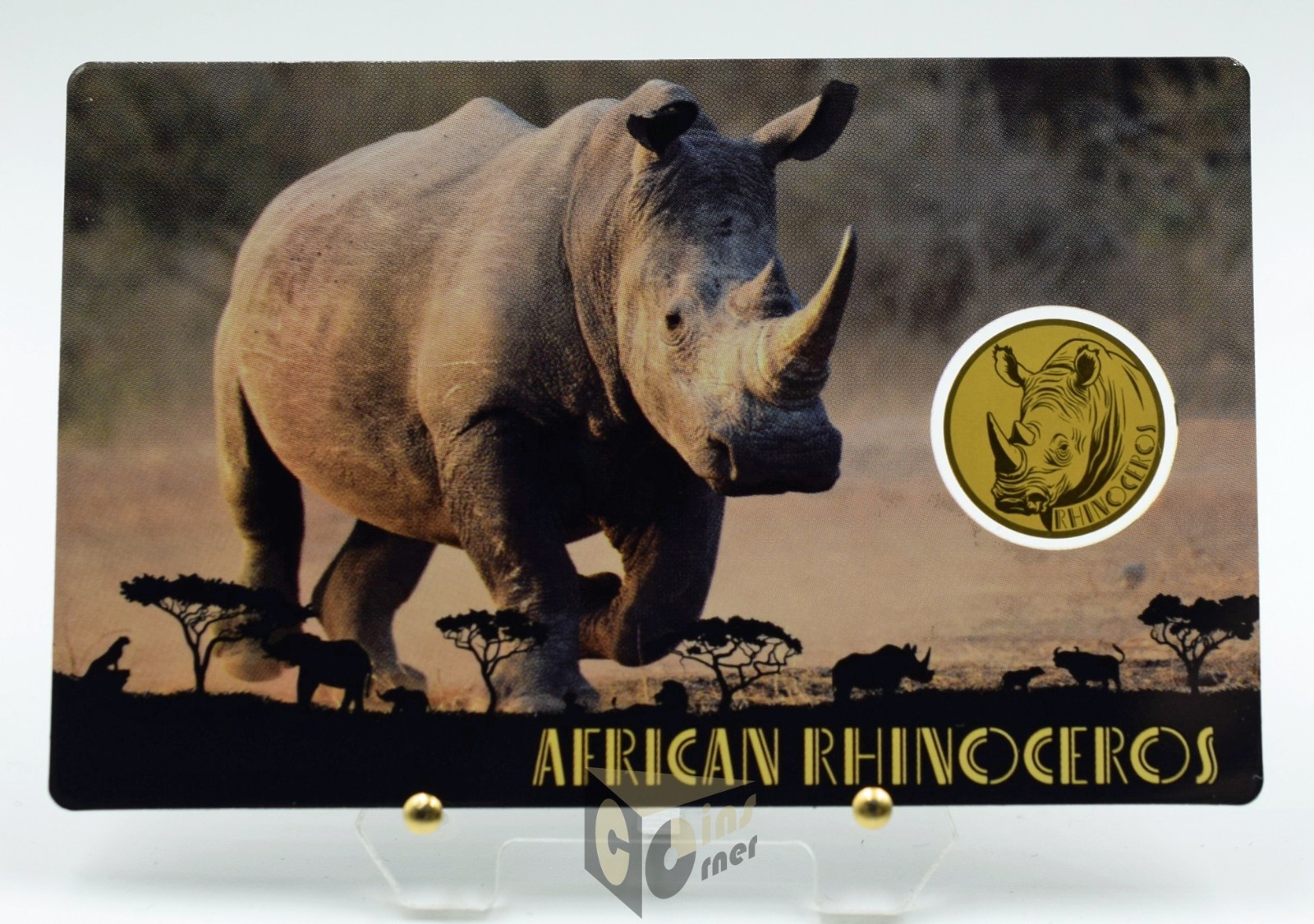 African Rhinoceros – Africa’s Big Five 1/1000 Oz 999 Gold Coin 3000 Francs Chad