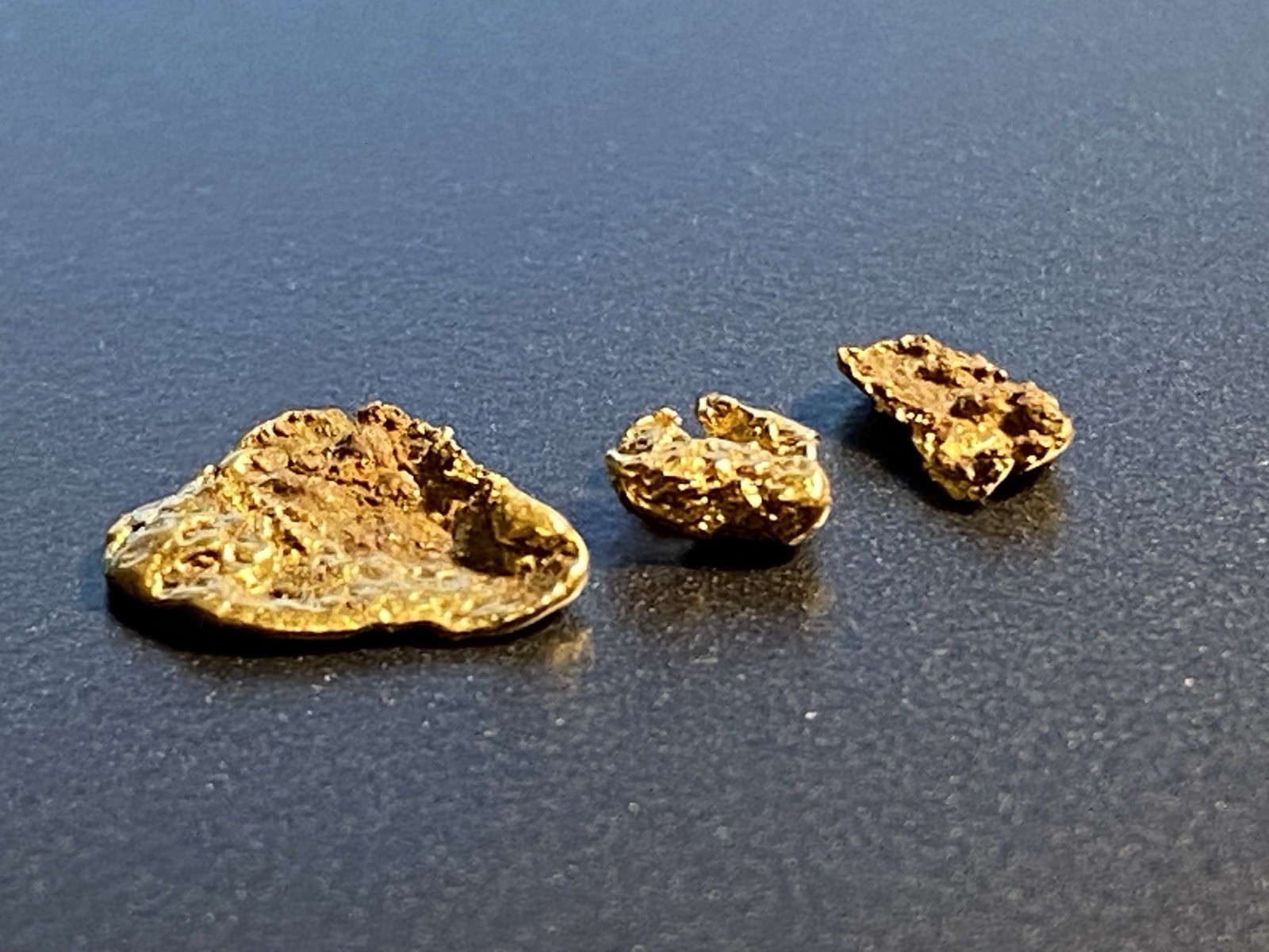 3 Alaskan Gold Nugget 1 Gram Gold Total 22-24K Natural Gold .999 Millennial Era