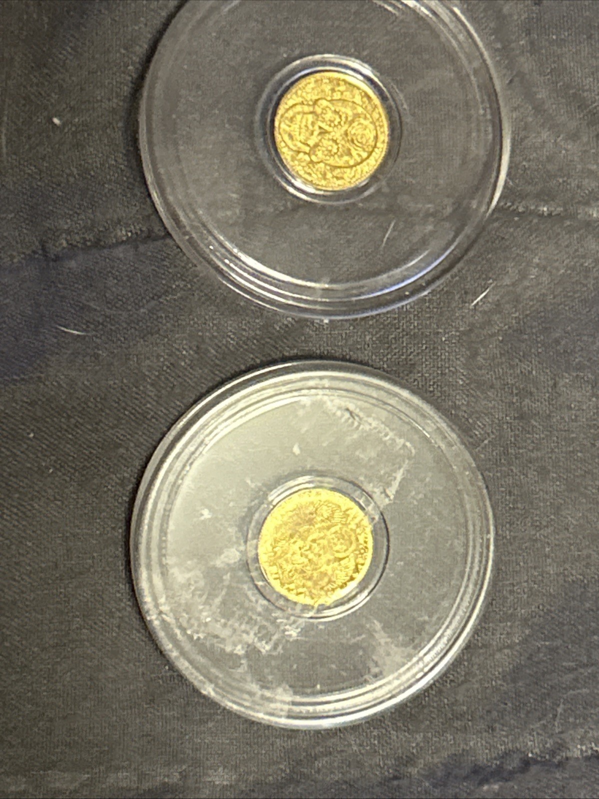 X2 1/200th .9999 Gold Rounds In Capsules Total of 2 Rounds