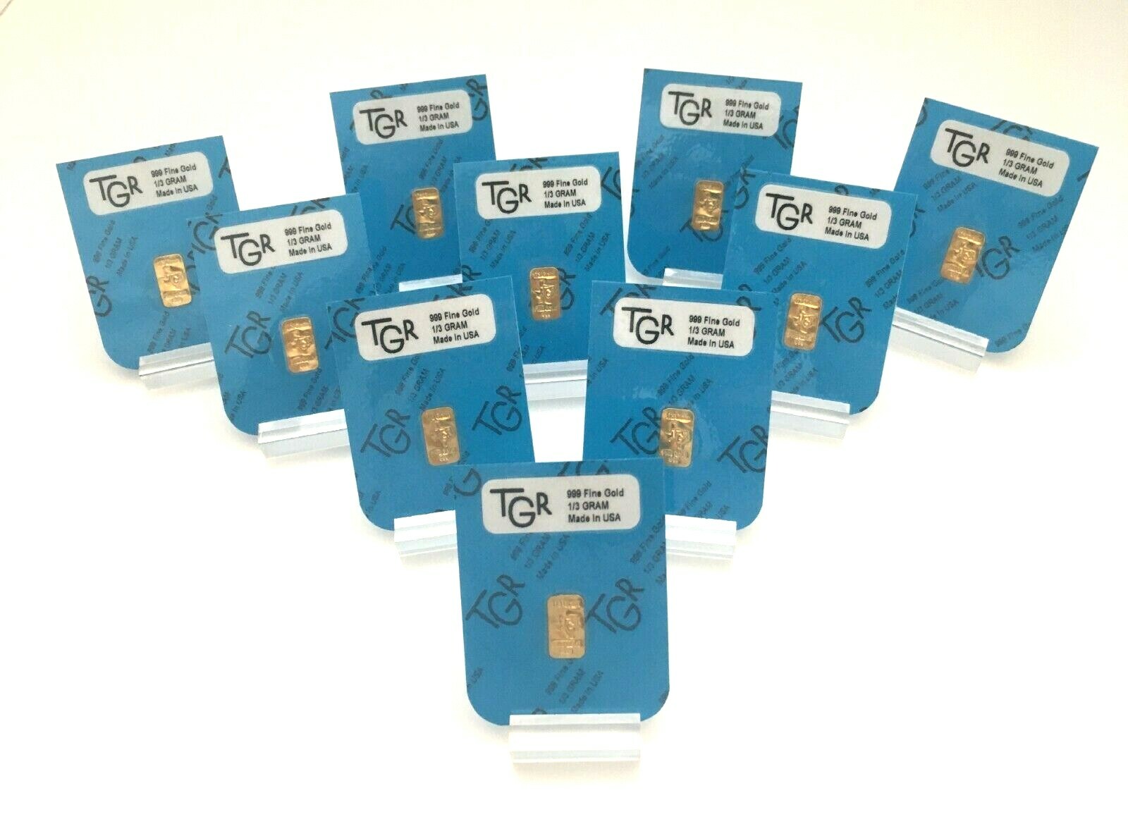 10 (X) GOLD 1 /3 GRAM 24K PURE BULLION BAR 9999 FINE INGOT LOT SAVE SAVE$$ !!