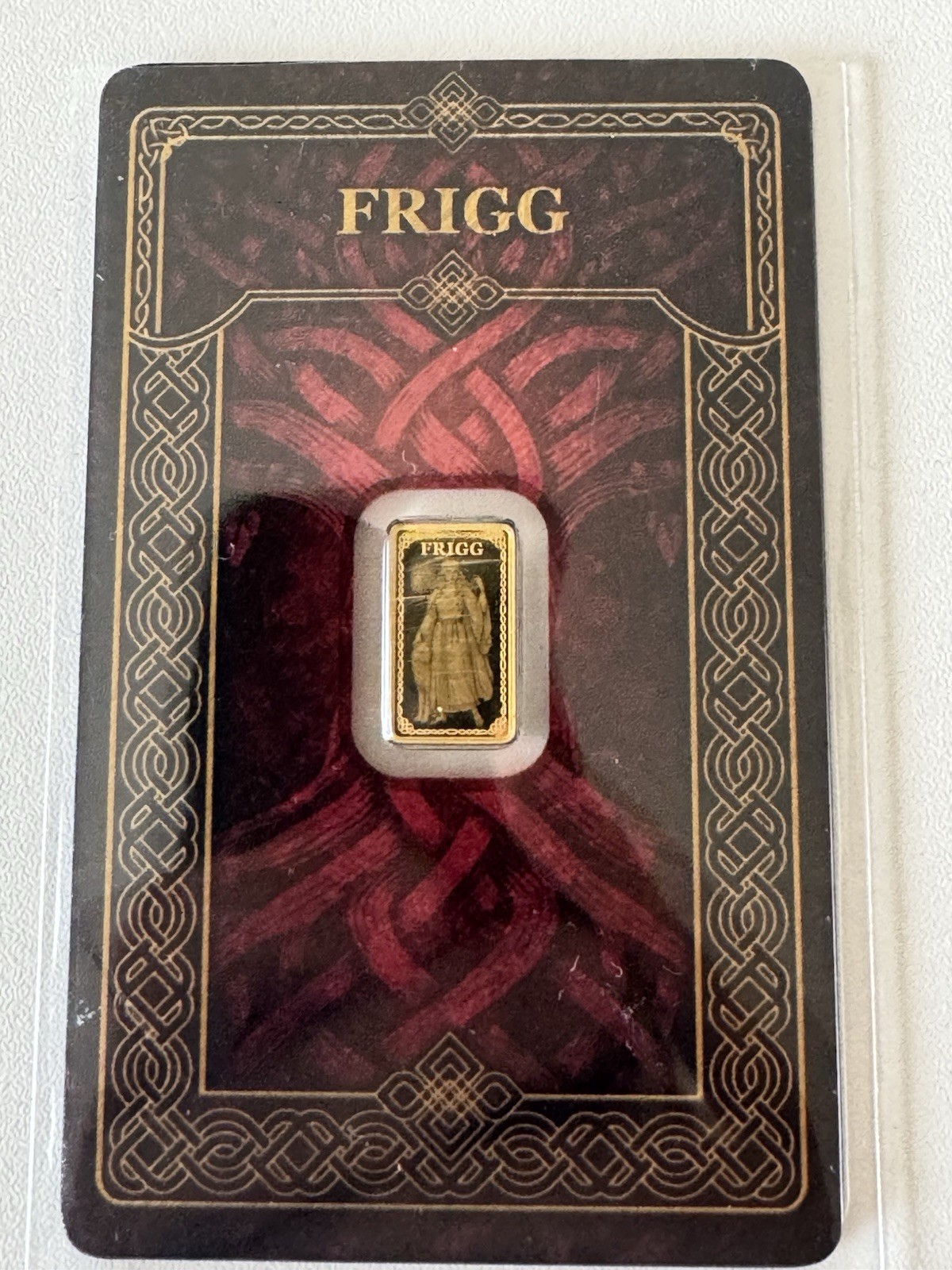 Germania Mint FRIGG 1/100 oz Gold Bar .9999 Fine in Assay Card