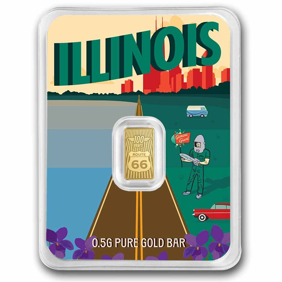1/2 gram Gold Bar – Route 66 (Illinois TEP)
