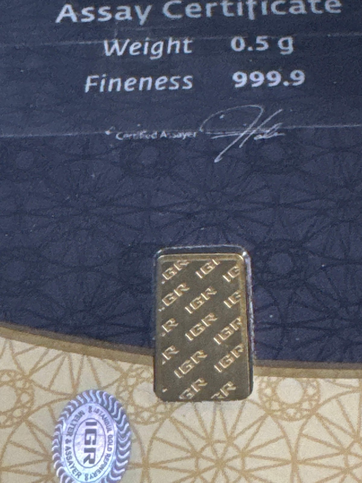 1/2 Gram Gold Bar – Istanbul Gold Refinery with Assay Certificate Card