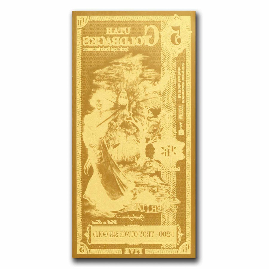 5 Utah Goldback – Aurum Gold Foil Note (24K) – SKU#204990