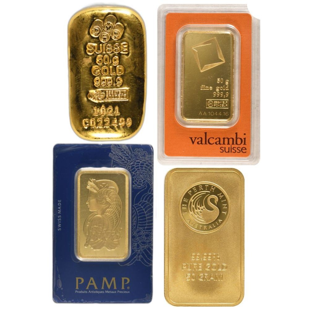 50 Gram Gold Bar (Varied Condition, Any Mint)