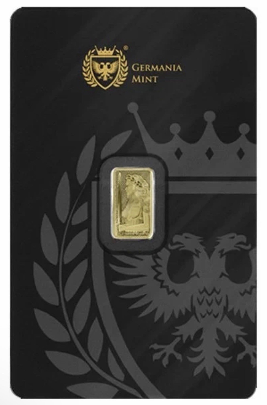 Germania 1/100 oz Gold Proof Stamped Bar In Assay