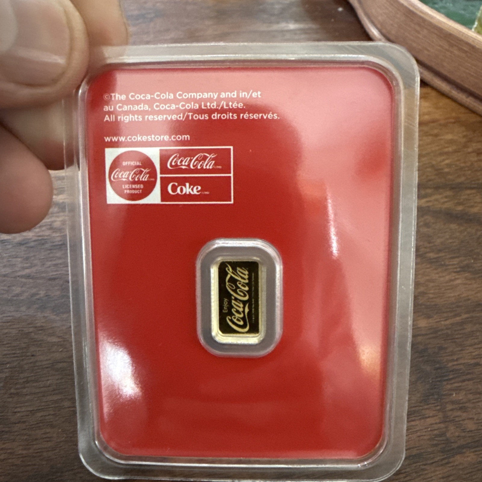 Coca-Cola 1/2 Gram Gold Bar .9999 Fine Gold in Assay Card