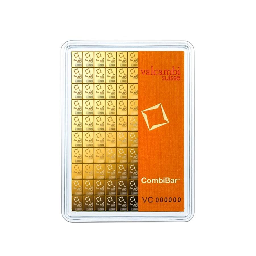 Valcambi Suisse 100-g .9999 Fine Gold CombiBar 100 x 1-g