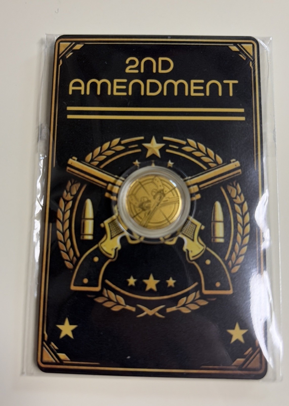 2nd Amendment .999 Fine Gold Proof Strike Round 1/1000 oz Limited Mintage 2000