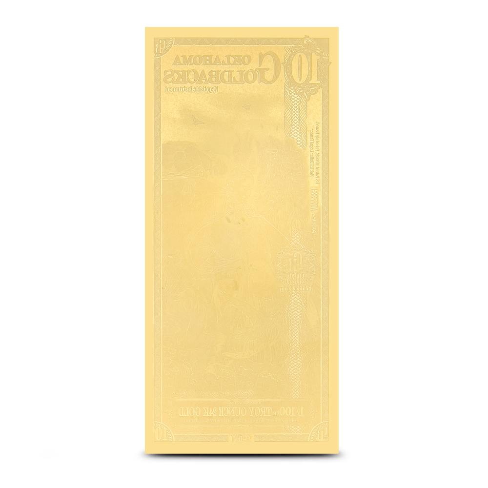 10 Oklahoma Goldback Gold Note (New)
