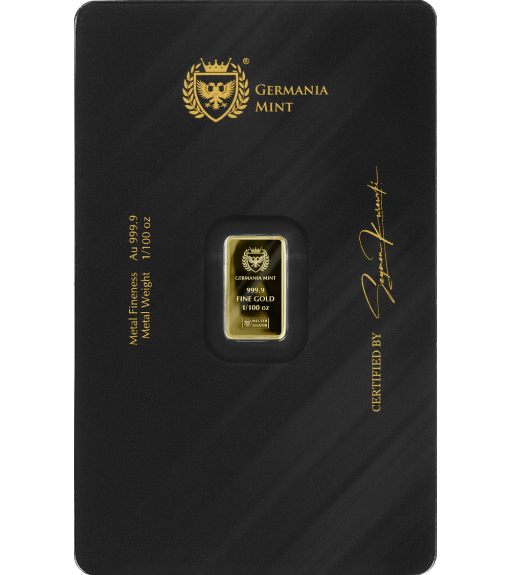 1/100 Oz Gold Bar – Germania Mint – Proof – 999.9 Fine