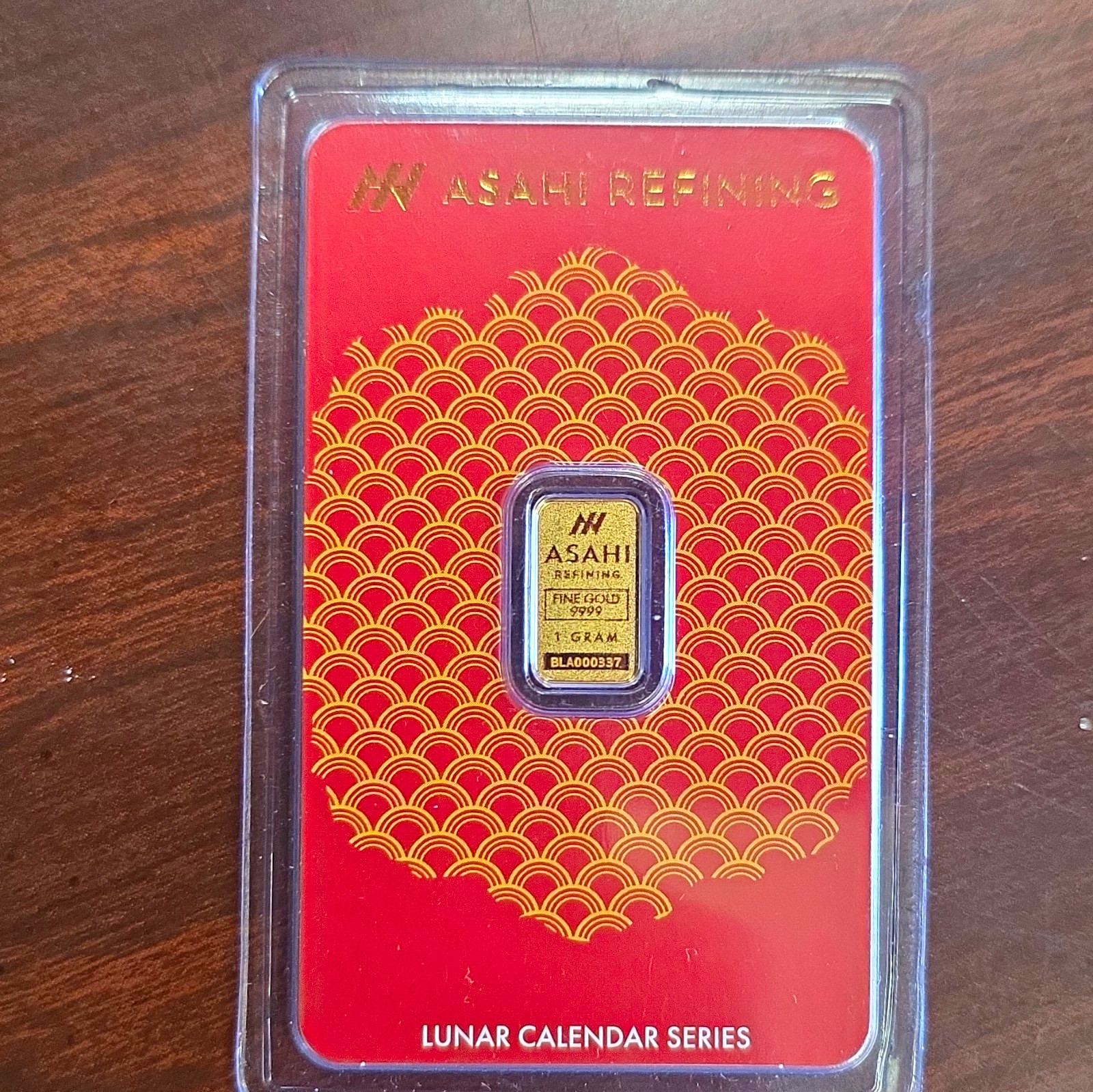 Asahi Refining 1g Gold Bar .9999 Fine Lunar Calendar Series Snake 2025 Assay