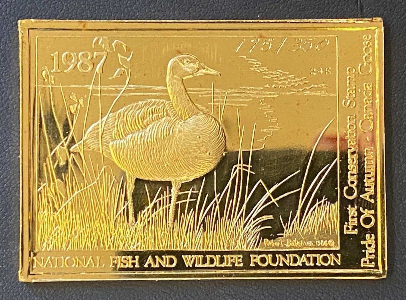 1987 National Fish and Wildlife Foundation 38gm 24kt .999 Gold Bar #175 of 350