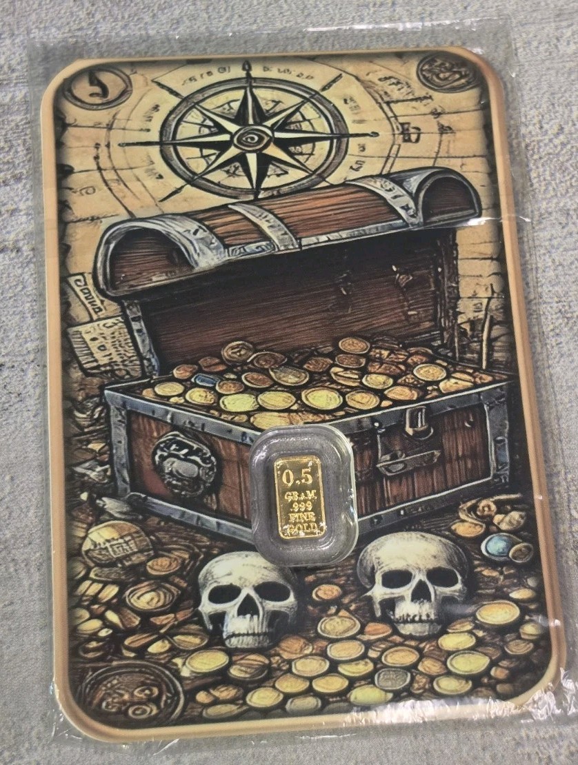 .5 Gram Pirate Gold Bar .999Fine. Limited Mintage Of 5,000Collectible