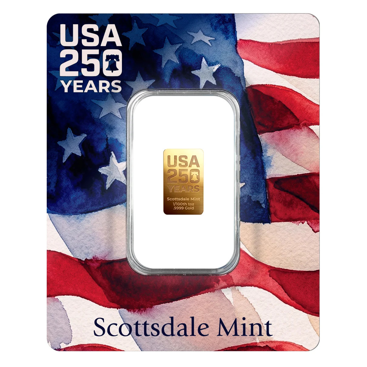 250th USA 250 Years 1/100th oz Gold Bar