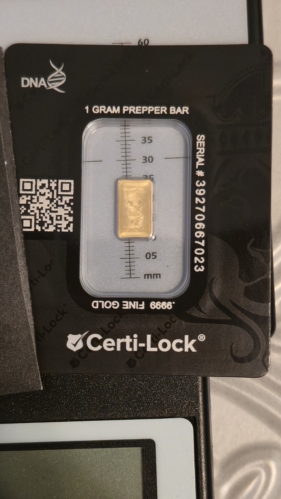 Scottsdale Mint 1 Gram 9999 Gold Bar Prepper Gold, Certi-Lock® *Sigma Verified*