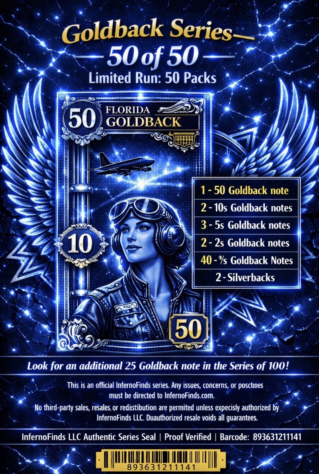 Series 50 Note Goldback series -1 Gold Note In Every Pack