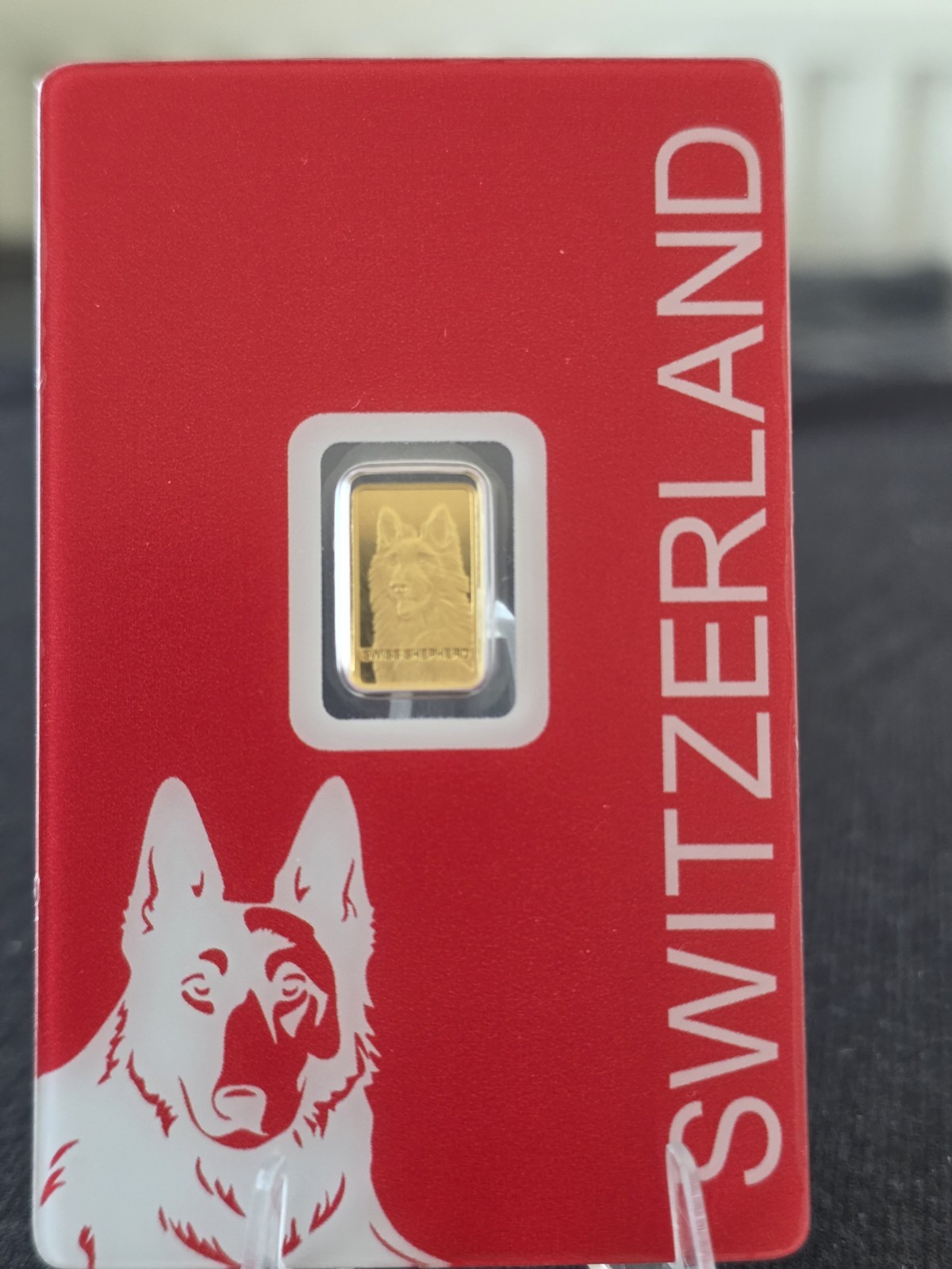 PAMP Suisse Swiss Shepherd 1g Gold Bar .999 Red Series Switzerland Goldbarren