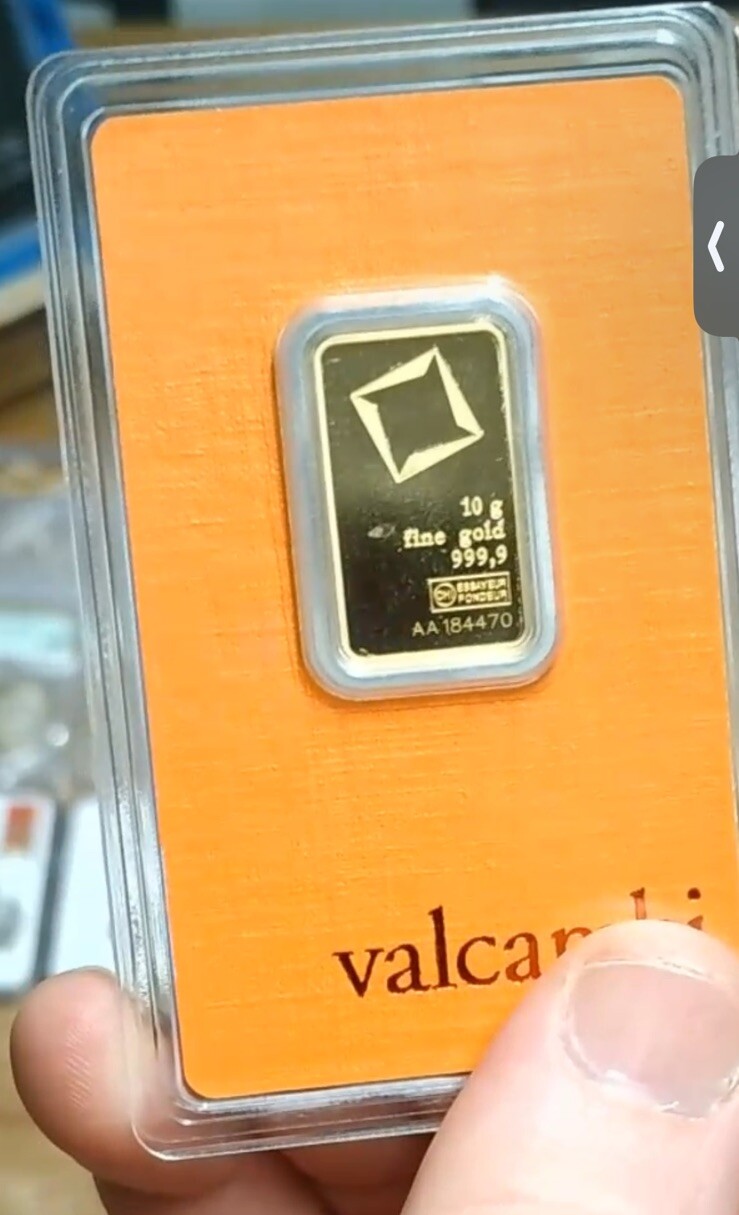 10 Gram Valcambi Suisse .9999 Fine Gold Bar Certified Assay -PURE 10 Grams TUQBA