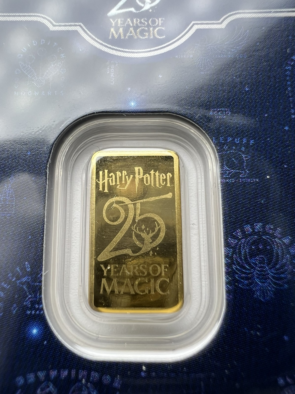 Harry Potter 25th Years of Magic 0.5g Gold Bar In Assay Limited Edition