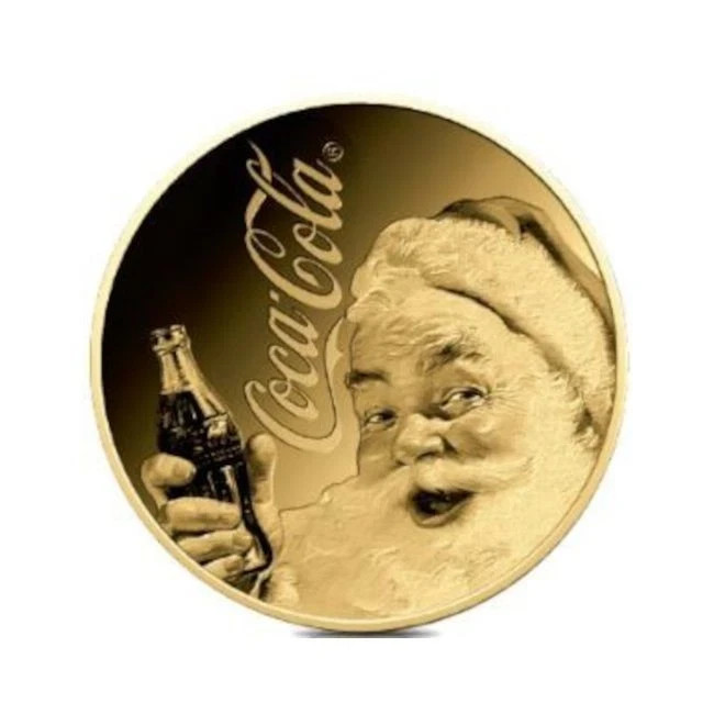 Coca-Cola Santa Christmas 1/1000 Oz .999 FINE Gold Coin Chad 3000 CFA Franc