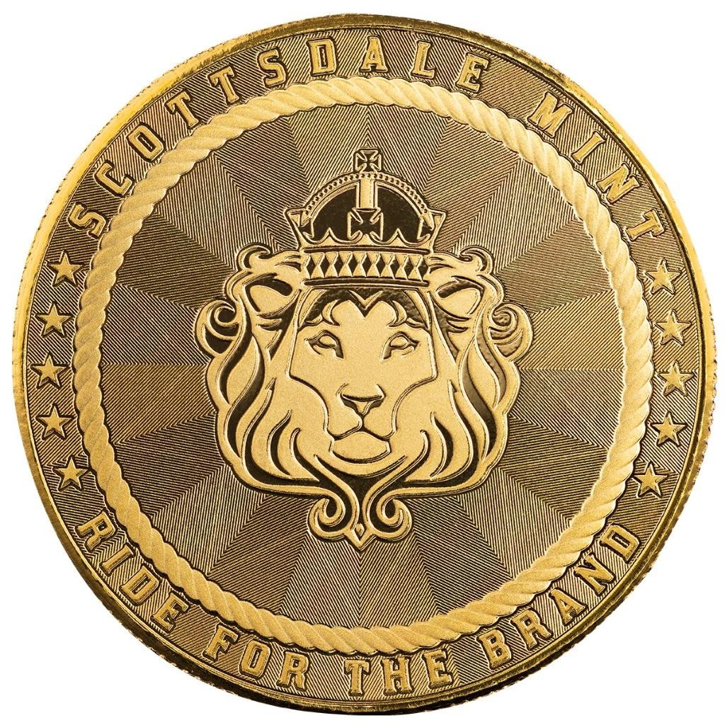 1 oz Gold Cowboy Rifleman w/ Buffalo Privy .9999 Gold Bullion Round in COA #A705