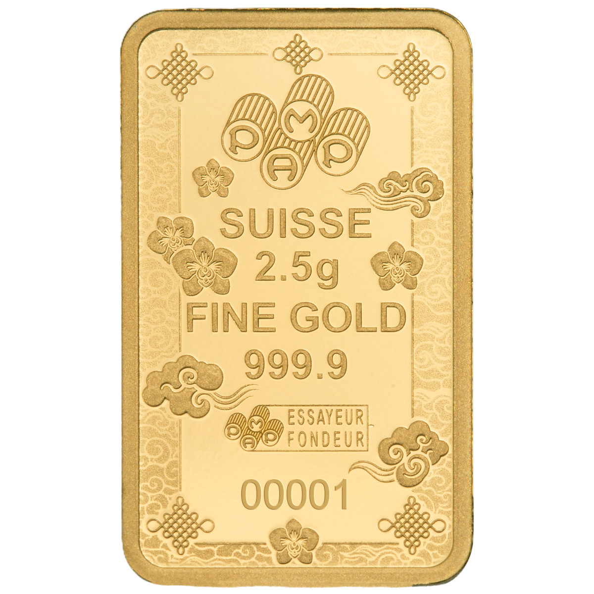 Pamp Suisse Lucky Cat 2.5 Gram Gold Bar in Assay