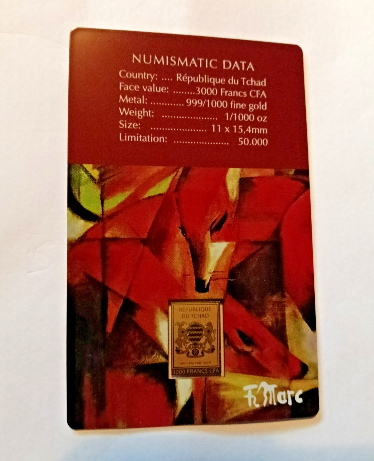 SUMMER SALE 1/1000th OZ PURE GOLD THE FOXES COIN BAR CHEAPEST IN UK