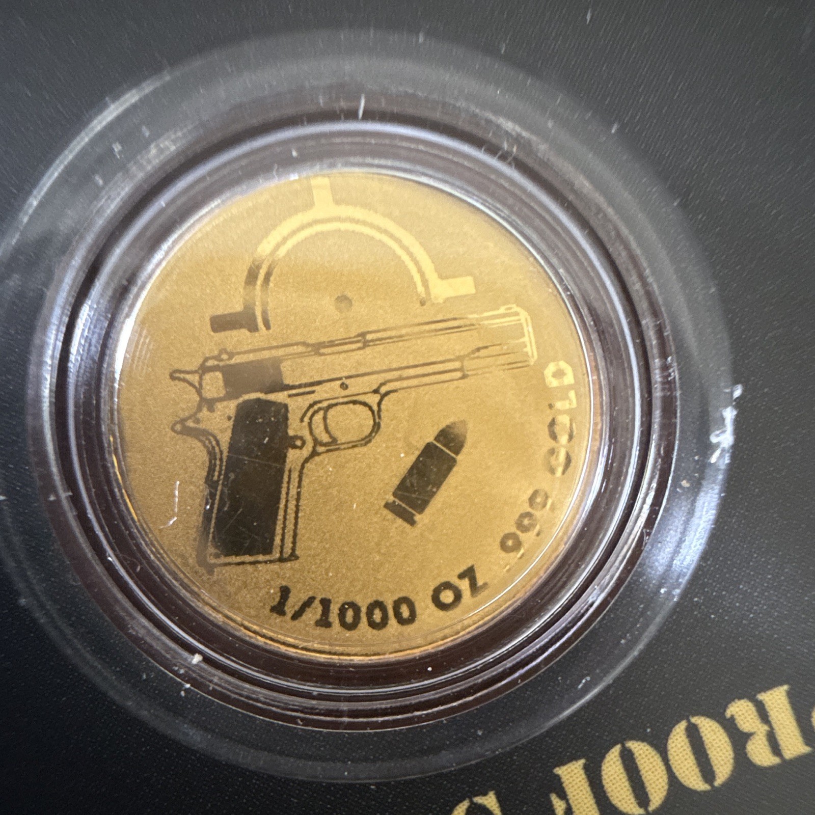 2nd Amendment 1/1000 oz Gold Round Proof Strike w/ Certificate of Authenticity