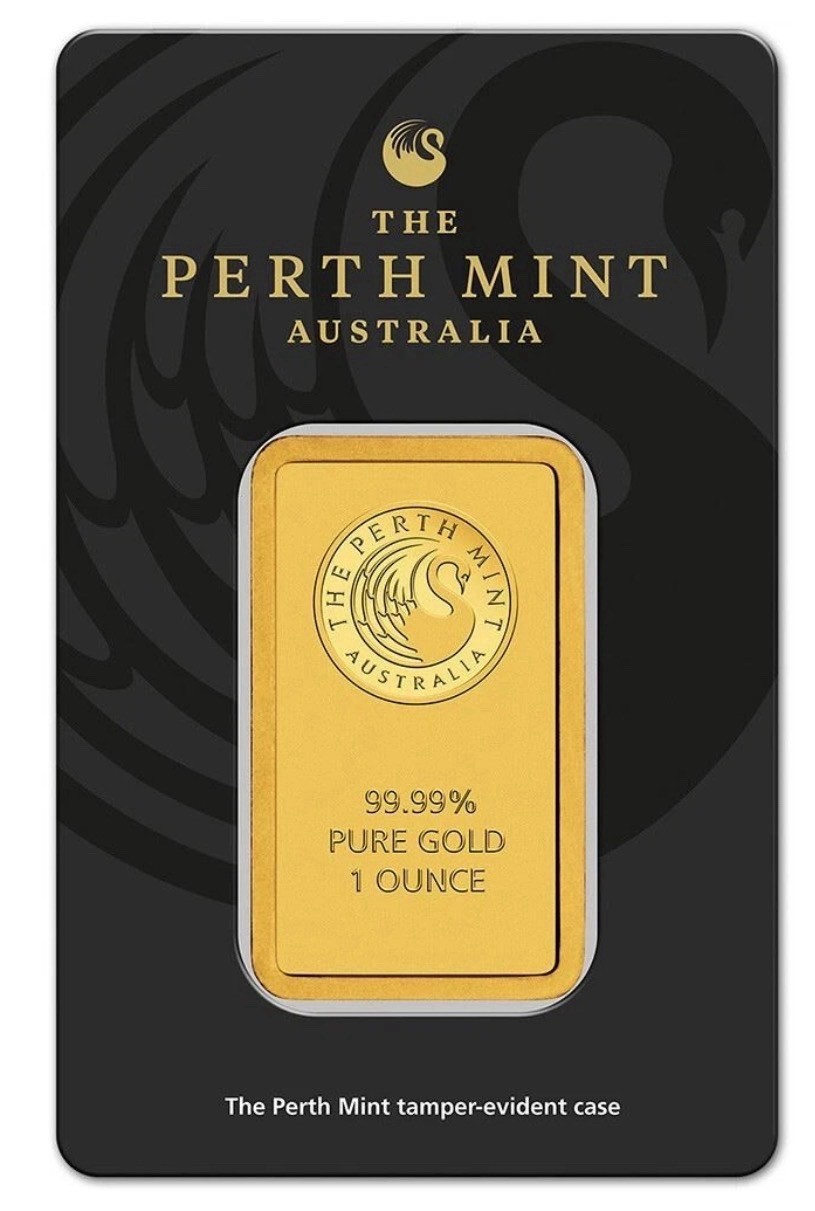 The Perth Mint 1 oz Gold Bar 99.99 Fine in Assay Tamper-Evident Case C000001