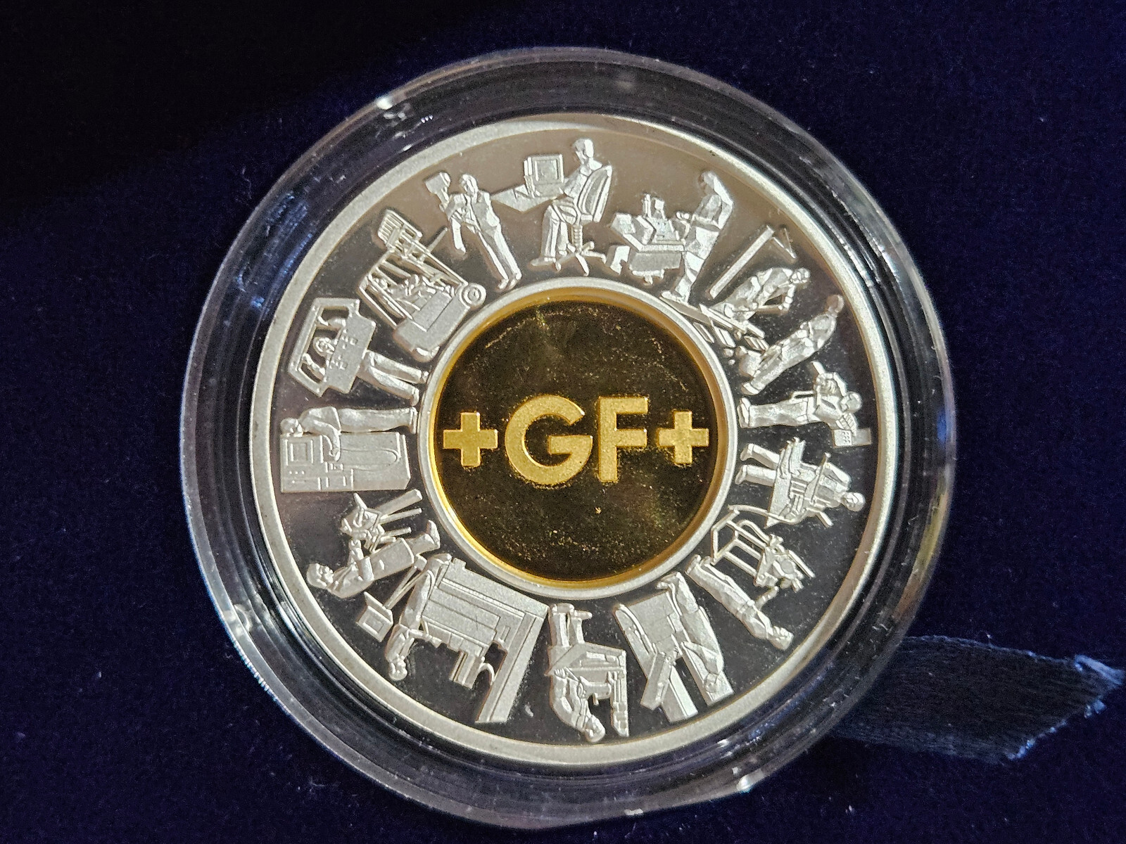 🌟 2002 George Fischer Medal 200 Yr 5g 14K Gold (0.0937 AGW) 31g .900 Silver