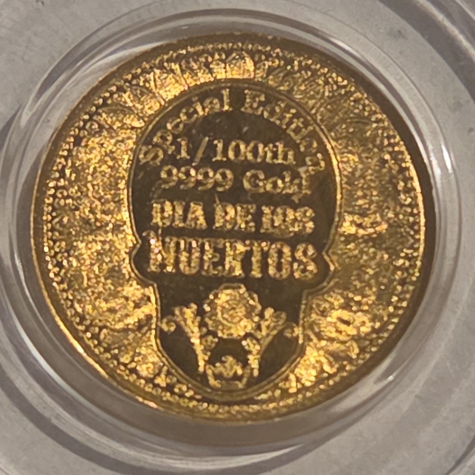 Special Edition 1/100th oz 9999 Gold Dia De Los Muertos Round