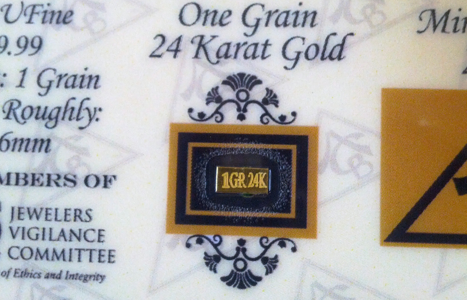 (X5) 1GRAIN 24K SOLID GOLD BULLION ACB BAR 9999 FINE with CERT OF AUTHENTICITY