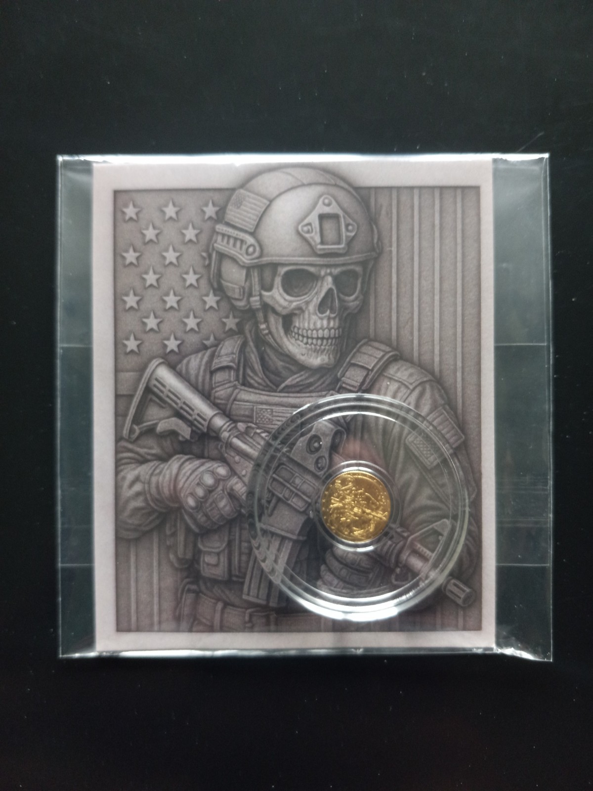 1/200th oz Gold Round, Tactical Skeleton, Monarch Precious Metals