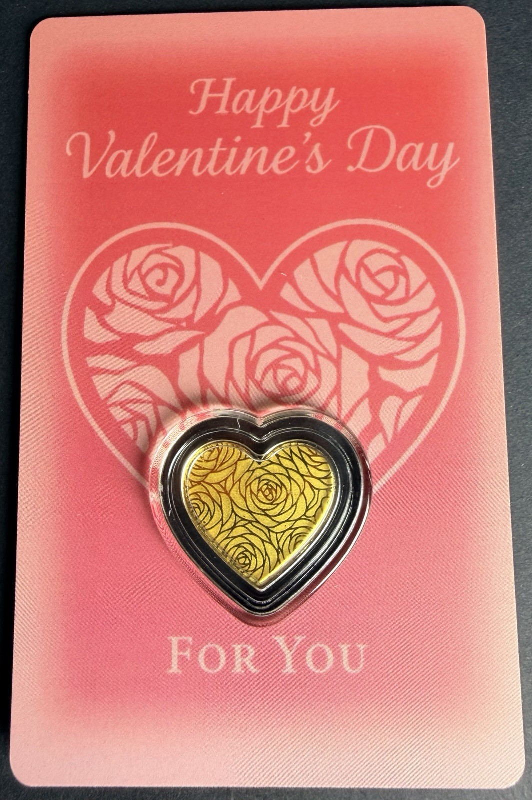 Happy Valentine’s Day 1/1000 oz Shaped Gold in Card