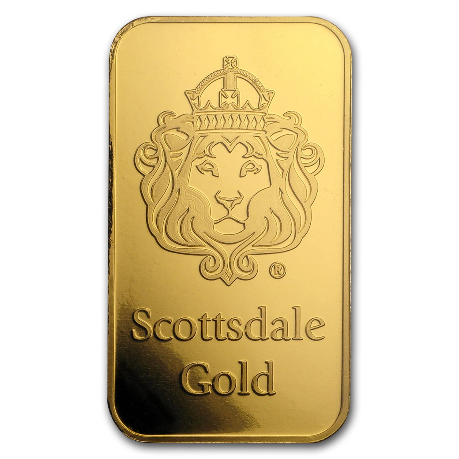 1 oz Gold Bar – Scottsdale Mint Certi-Lock® (Lion, Black Assay)