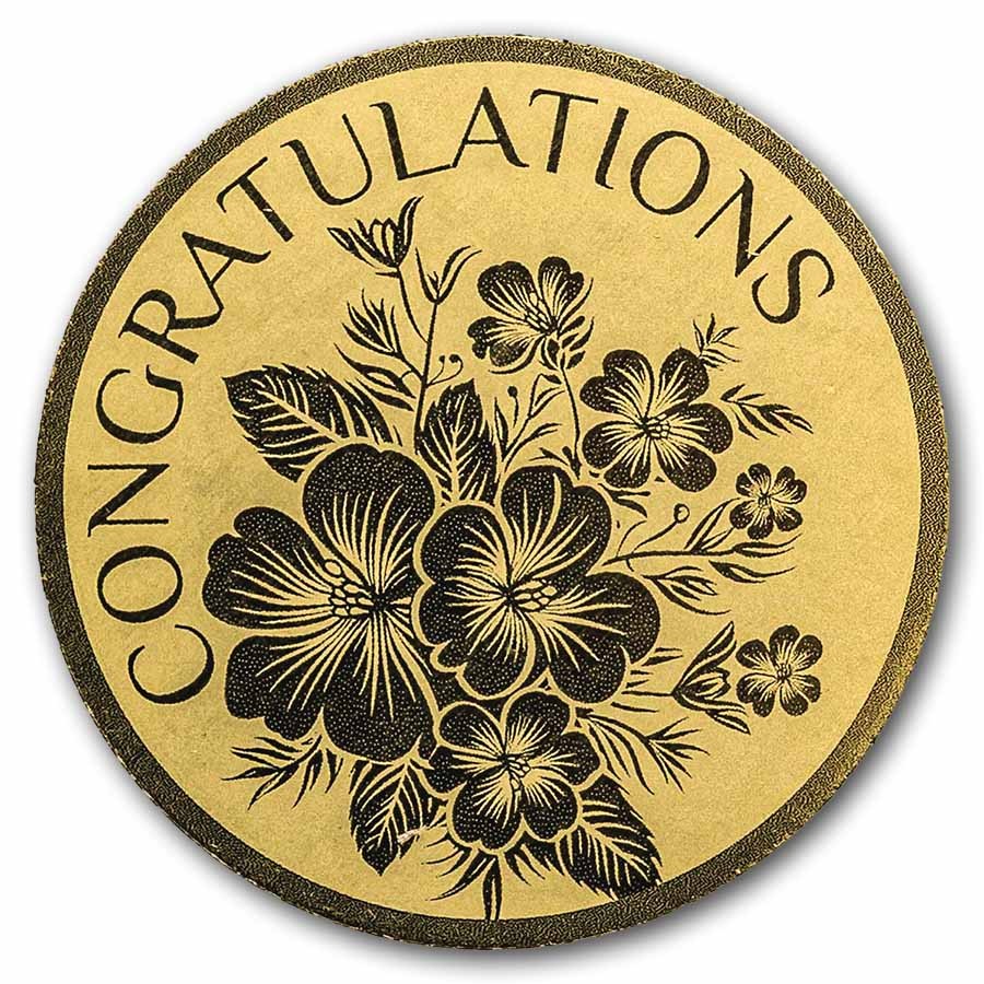 1/1000 oz Gold Round – Congratulations Blume (In Assay)