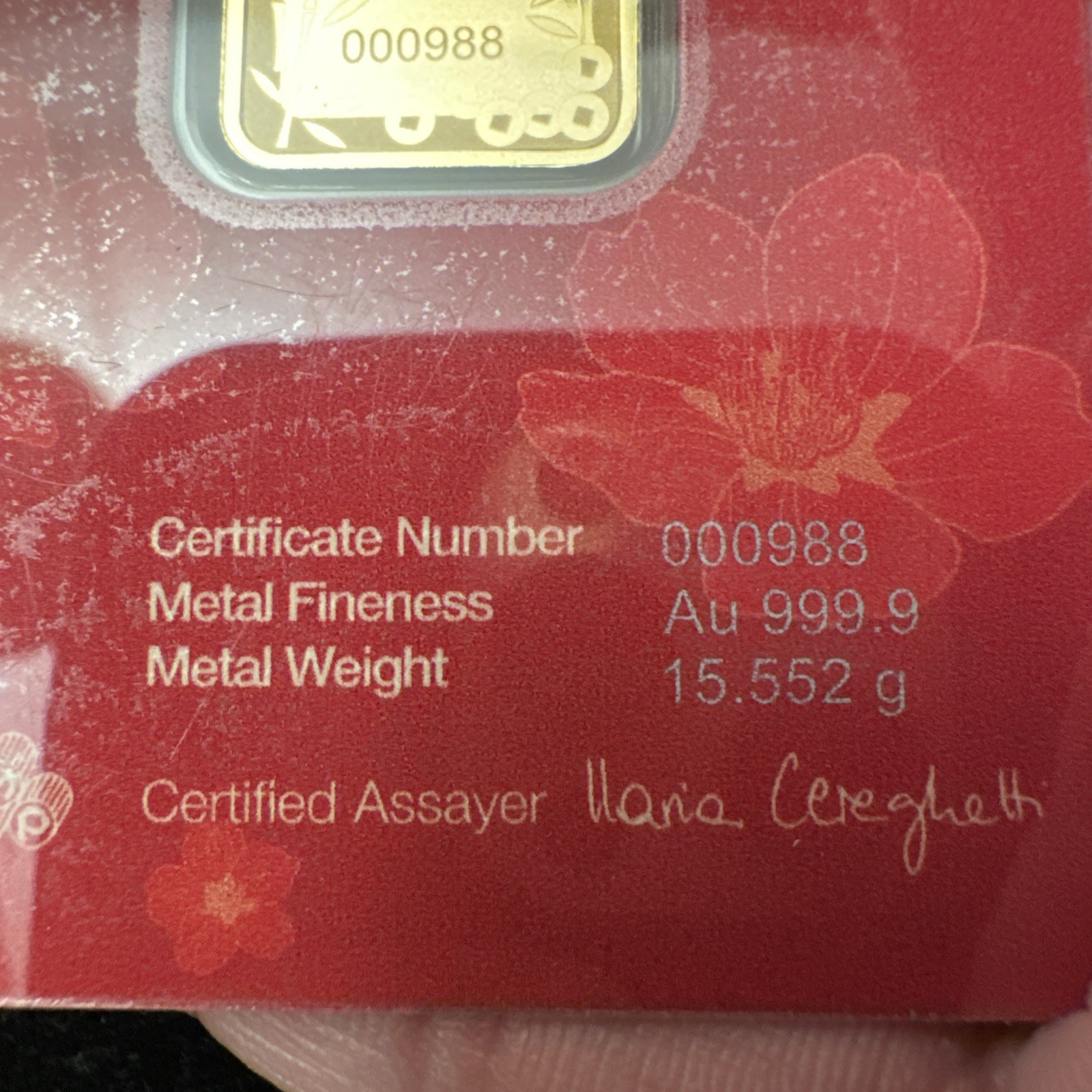 1/2 oz Gold Bar PAMP Good Luck Maneki Neko (New In Assay)