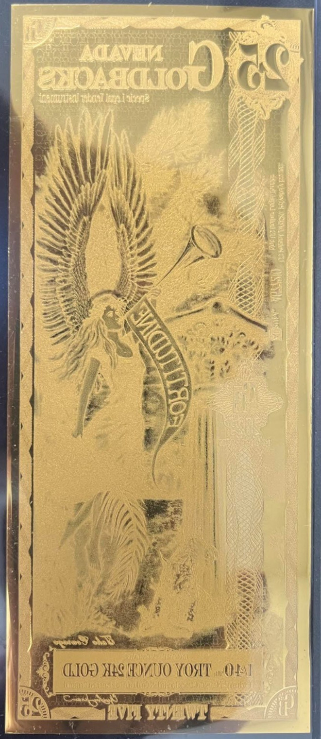 25 NEVADA Goldback – Aurum Gold Foil Note (24k)