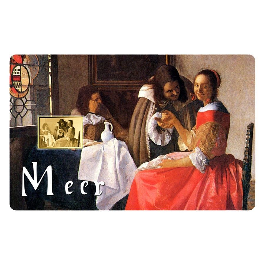 Vermeer Girl with a Wineglass 1/1000 Oz 24k Gold Coin 999 card Chad 2024