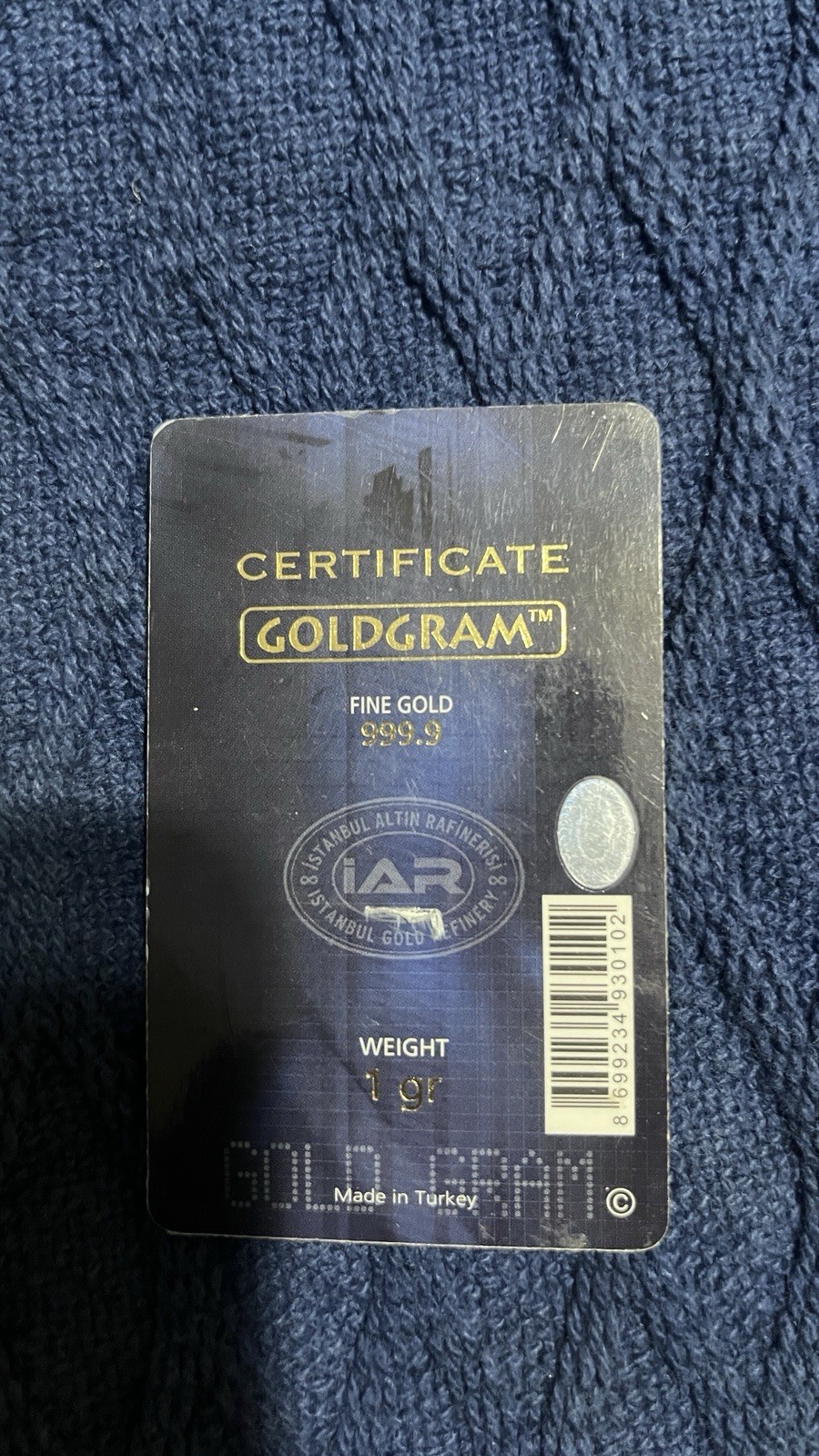 1 gram Gold Bar – Random Brand – Secondary Market – 999.9 Fine