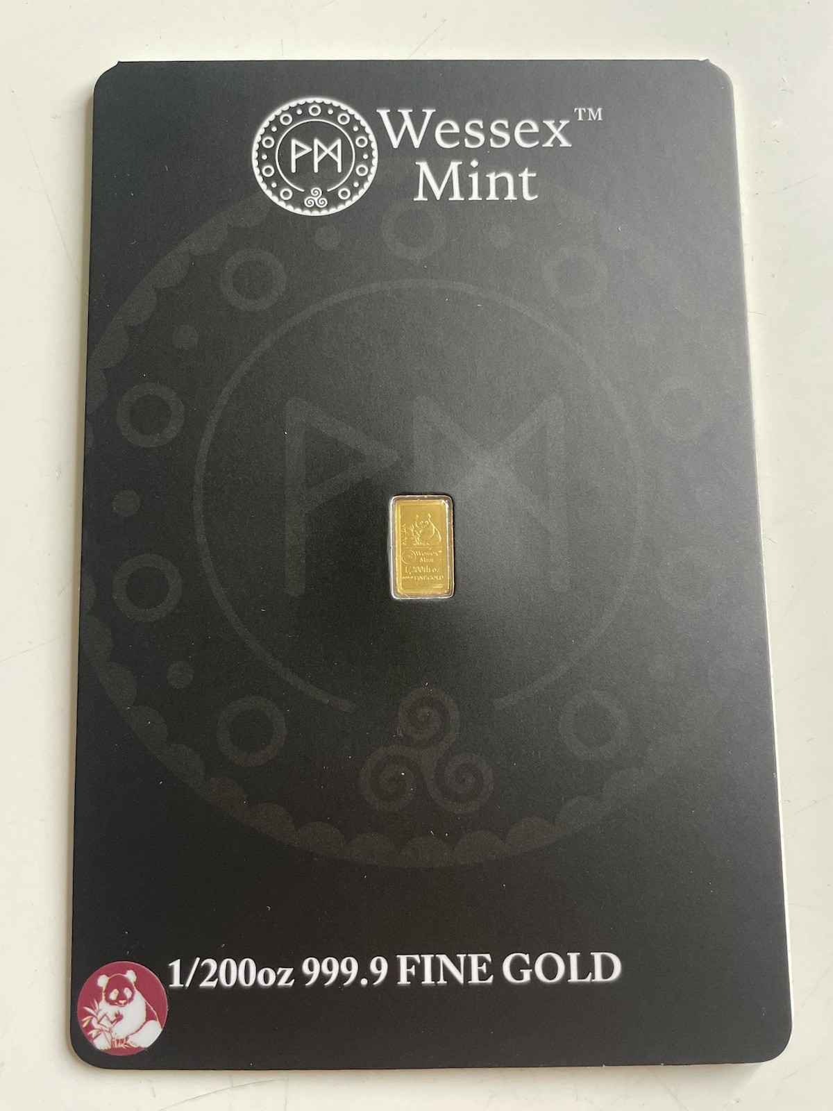 Wessex Mint Panda 1/200oz Gold Bar – 999.9 Fine Gold – Assay Card 🐼