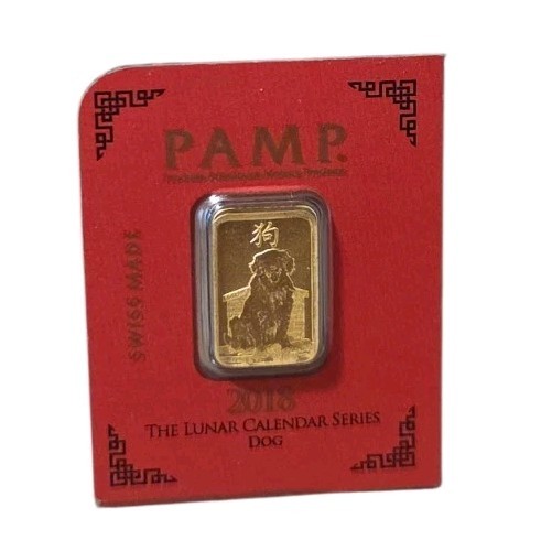 2018 Pamp Lunar Dog Gold Bar – 1g