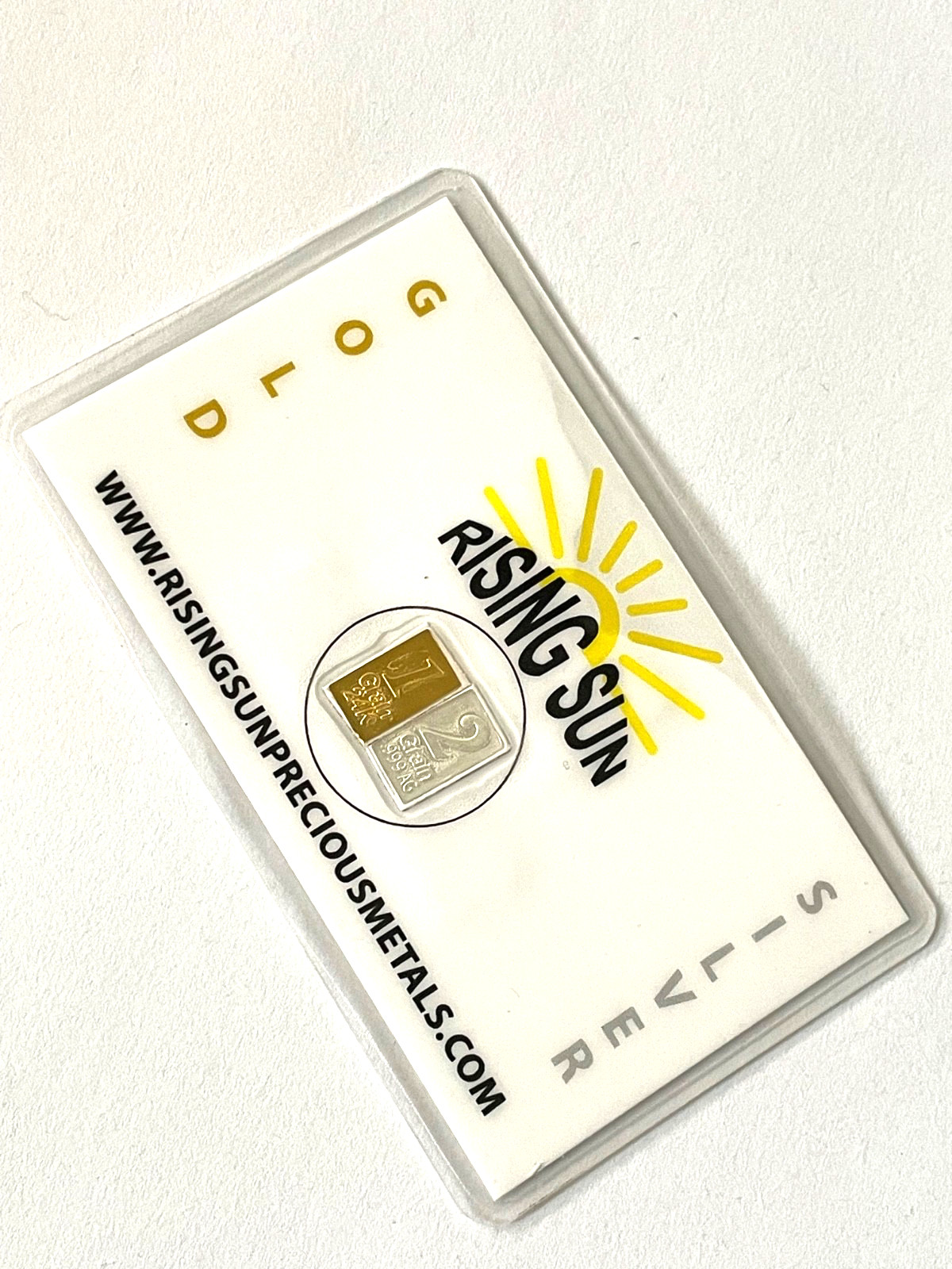 1- 24k Gold Bars and 1- Silver Bar sealed In card Rising Sun Precious Metals